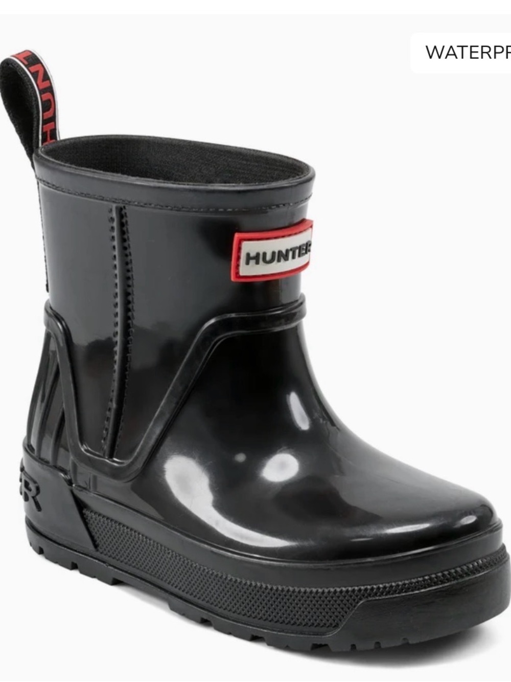 Hunter Big Kids Grace Waterproof Rain Boots - Size 2 (Black)